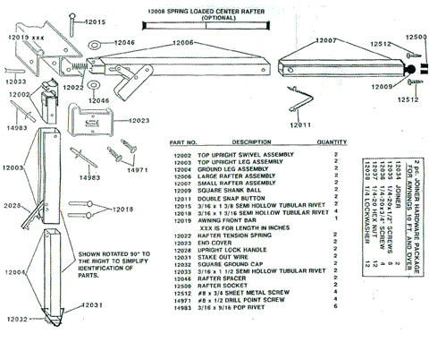 ShadeMaker Supreme Awning Instructions & Parts List